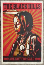 Shepard Fairey OBEY Black Hills Are Not For Sale 2012 SIGNED PASTER Edition