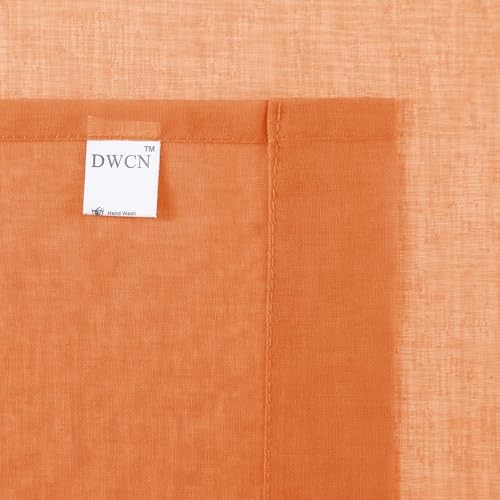 Sheer Curtains 54 inch Length 2 Panels 42"W x 54"L (Pack of 2) Sunset Orange - 第 5/7 張圖片