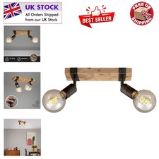 Sleek Vintage 2-Lamp Ceiling Light, Adjustable E27 Spotlights, Indoor Use Only