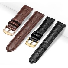 Genuine Leather Mens Watch Strap Band Brown Black 12mm 14mm 16mm 18mm 20mm 22mm