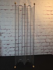 Vintage Silve Wire CD Tower Rack Stand Holds 120  CDs 32&rdquo; Tall Y2K Media Storage