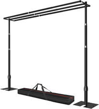 10X10Ft Three Crossbar Heavy Duty Backdrop Stand with Matel Base