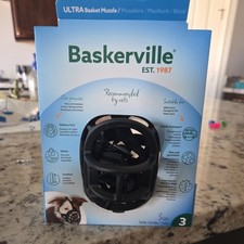 Baskerville Ultra Muzzle Size 3 Patented Humane Design NEW  FAST SHIPPING