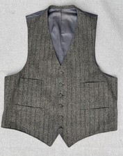 Vintage Brooks Brothers Men's Gray Wool Tweed Vest Sz 40 Four Pocket Six Button