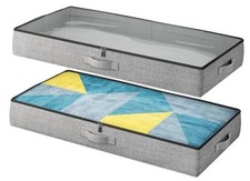 2-Pack Under Bed Storage Containers Low Profile Underbed 4.5 Inches Tall Grey