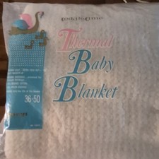 Vintage Toddle Time Thermal Blanket 36  X 50  Satin Edge Waffle Weave, Look