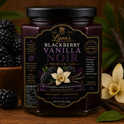 Lynn s Blackberry Vanilla Noir Premium Jam non-Alcohol
