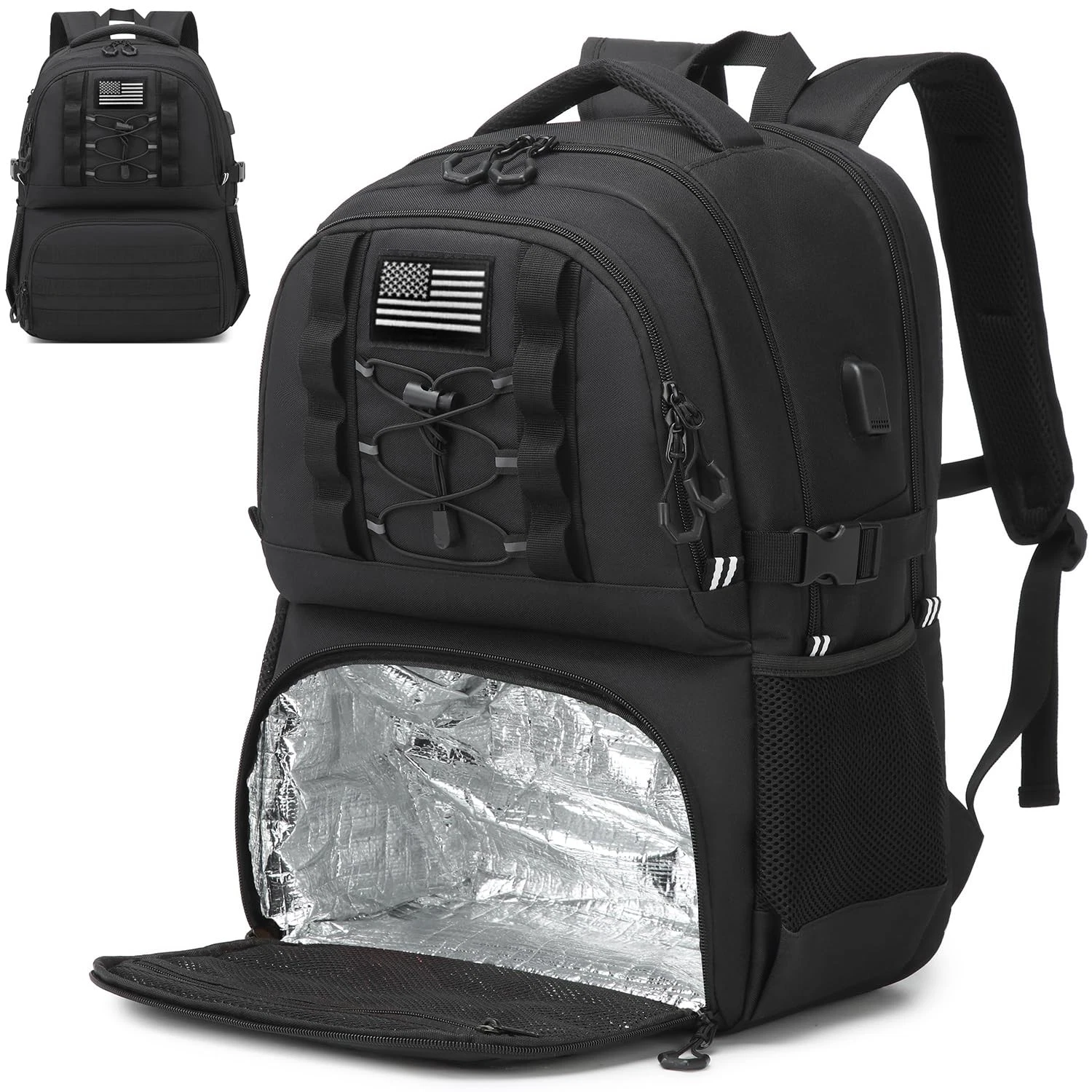 Laptop Lunch Backpack 40L with USB Port, RFID Cooler - Insulated Work Backpack