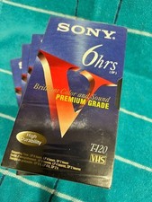 SONY VHS TAPE T-120 Premium Grade - LOT OF 5 Video Cassettes. NEW-SEALED