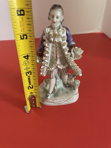 Vintage Porzellan verziert 6 Zoll Mann & Frau viktorianische Figuren - Bild 21 von 22
