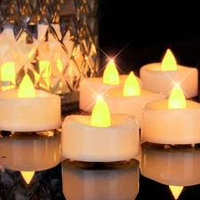 12 Pack Timer Flameless Candles LED Tea Lights with 6 Hour Auto Timer