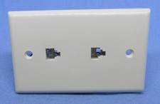 Philmore TWP62V Dual 4 Conductor RJ11, White Telephone Wall Plate
