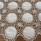 Vintage Crocheted Table Runner Embroidered Linen Inserts 30”x13" — photo 10