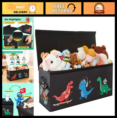Extra Large Dinosaur Toy Box - 150L Collapsible Storage Organizer with Lid, 40''x