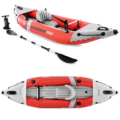 INTEX Excursion Pro K1 Kajak Set Schlauchboot mit Paddel und Pumpe für 1 Person
