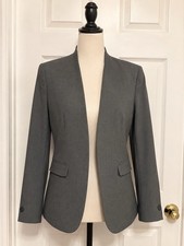 NWT Bar III Women  s Open Front Blazer Granite Gray Size Medium Career Office