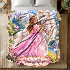 Princess Unicorn Coral Fleece Blanket Magical Kids Decor