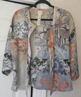 CHICO'S Multicolored Sz 0 (or Sz Small) Silky Lightweight Open Kimono Jacket