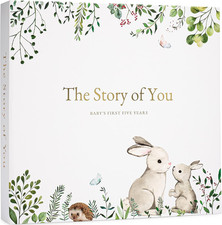 Keepsake Baby Memory Book   Timeless Gender Neutral First 5 Year Baby Book  for