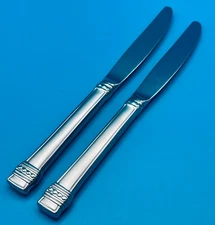 Set of 2 Lenox HANCOCK FROSTED Dinner Knives Knife 9 1/8" Stainless Flatware