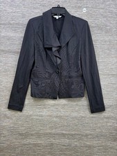CAbi Blazer Jacket Black Womens Size S Black Single-Button Casual Career