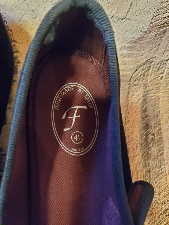 Flabelus Antonia Terciopelo Mary Jane Plano Mujer EU41 US 10 Negro Hecho a Mano en España Foto 3 de 4