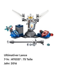 LEGO 70337 Nexo Knights Ultimate Lance 100% COMPLETE EXCELLENT CONDITION