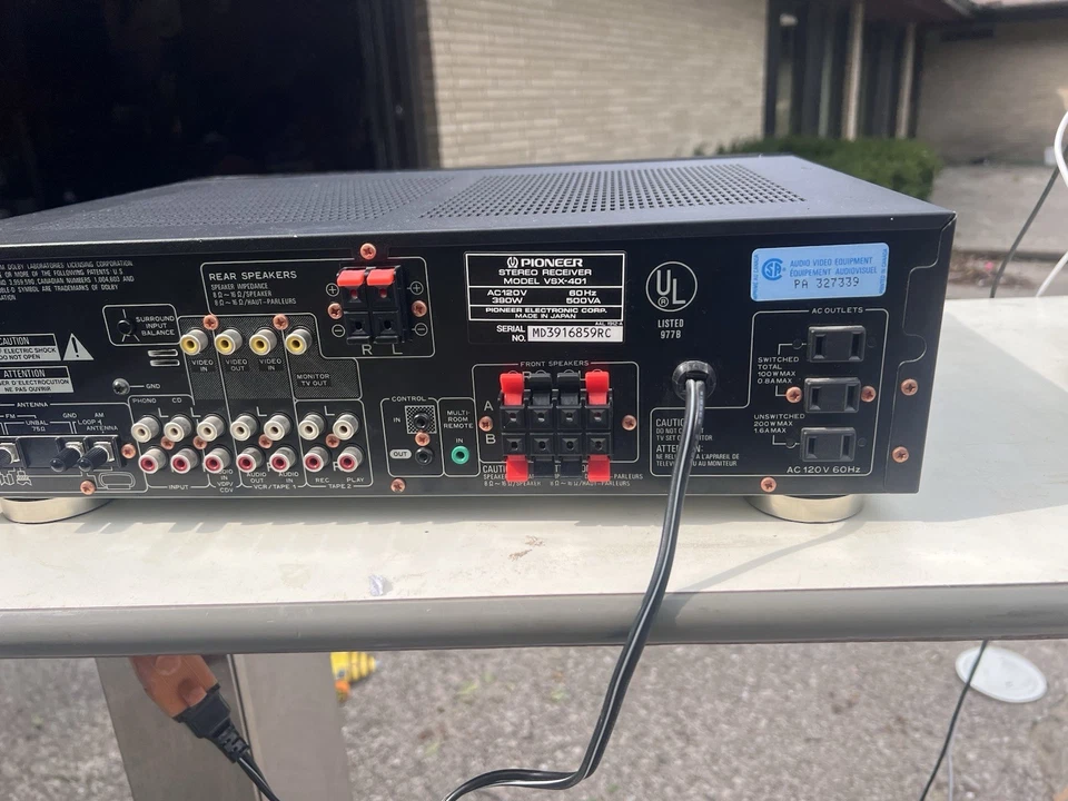 Vtg Pioneer Audio/Video Stereo Receiver VSX-401 TESTED - Image 3 of 4