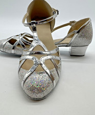 Minishion Women's T-Strap Dance Heels Glitter Salsa Ballroom Shoes Wedding Party