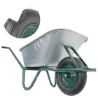 Matrix Schubkarre 100l 250kg PU-Rad Bauschubkarre grün Scheibtruhe