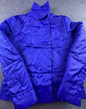Simply Vera Vera Wang Jacket Womens X-Small Blue Quilted Puffer Snap Up Pockets