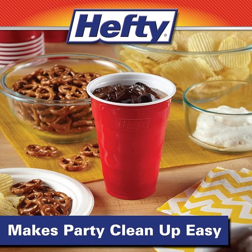Hefty Party On 18oz Disposable Plastic Cups 25ct – Red Color - Picture 3 of 4