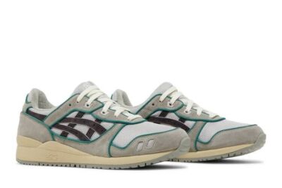 Man's ASICS  x PLEASURES GEL-LYTE III lifestyle sneaker Quiet Grey green