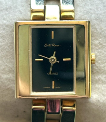 Esta Rossa Womens Gold Tone Watch 5 1/2 In Wrist