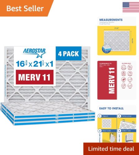 High Efficiency MERV 11 Pleated Air Filters - 4 Pack - Superior Filtration