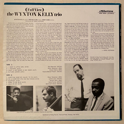 WYNTON KELLY TRIO Full View Ron McClure Jimmy Cobb Milestone