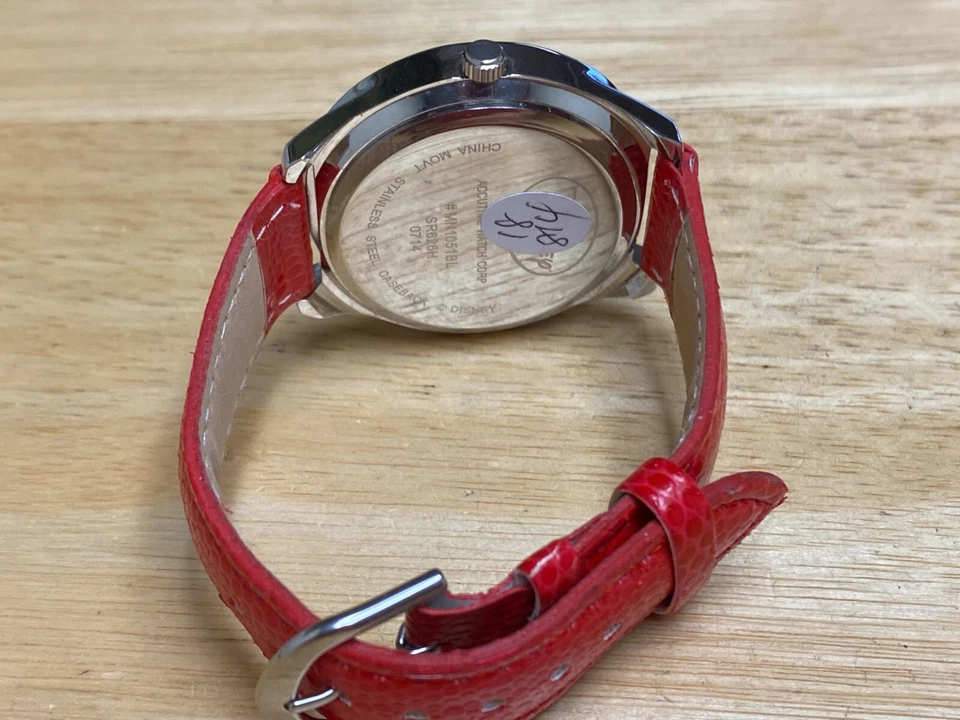 Reloj de Cuarzo Analógico Disney Mickey By Accutime Plata Estrás ~ Batería Nueva Foto 4 de 4