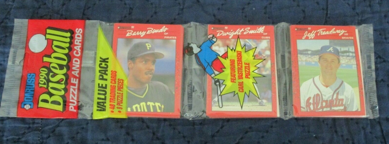 1990 DONRUSS  RACK PACK   BARRY BONDS,   DWIGHT SMITH,   JEFF TREADWAY