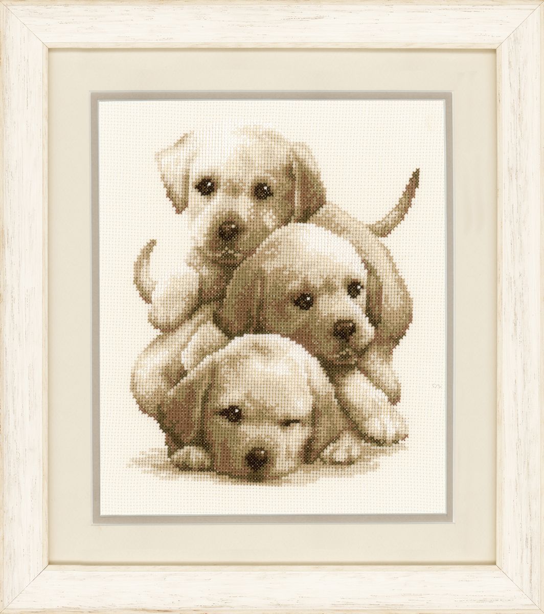 Vervaco Cross Stitch Kit - Labrador Puppies PN0148781