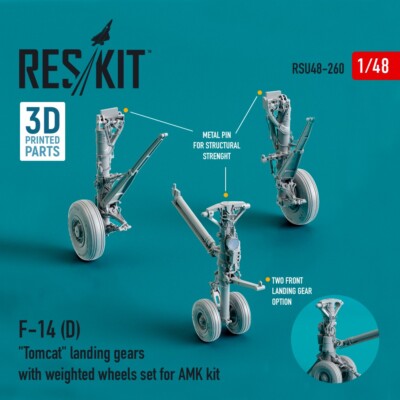 F-14 (D) ''Tomcat'' landing gears  for AMK kit   1/48 ResKit RSU48-0260