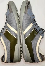 ZEGNA SPORT GOLF SHOES MADE IN ITALY Plastic,Leather and Cotton Gray SIZE 10.5