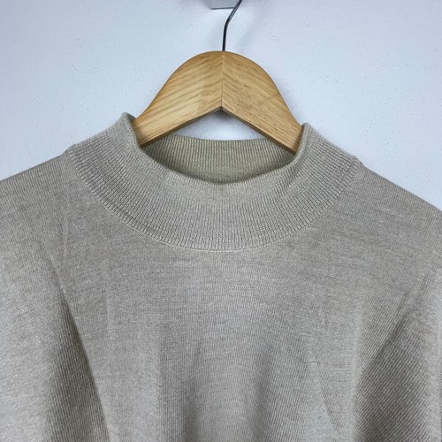 Marz Monchen Men's Wool Sweater XL – Tan Turtle Mock Neck Pullover Long Sleeve - Picture 8 of 8