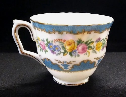 Crown Staffordshire England Blue Lyric Tunic Cup & Saucer Fine Bone China - Picture 4 of 12