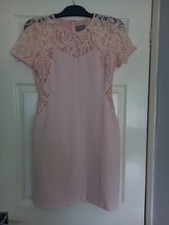 Oasis Pastel Pink with lace detail Top Dress, Size 10, Worn Once