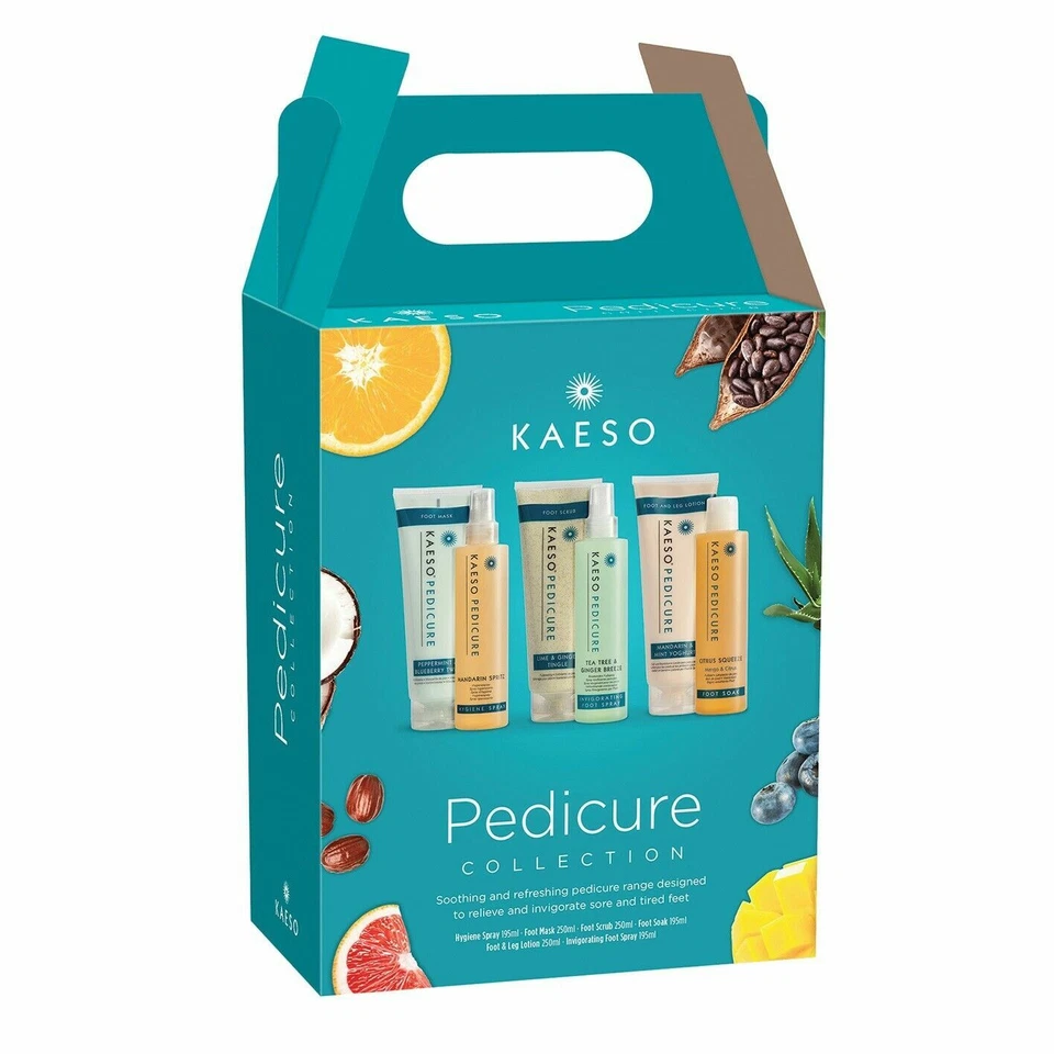 Kaeso PEDICURE Kit GIFT SET - Foot Treatment Scrub Soak Mask Lotion Cream SET