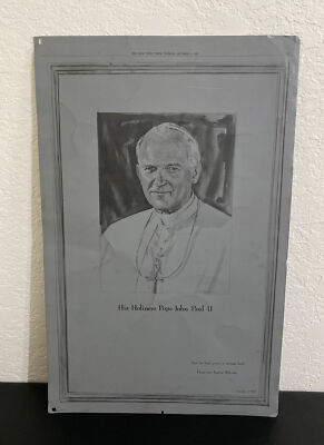 Vintage New York Times Tues Oct 2, 1979 Printing Plate Pope John Paul II