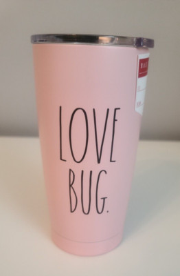 Rae Dunn Love Bug Pink Tumbler w/ Lid TM075 BPA-Free Stainless Steel 17oz 500 ml