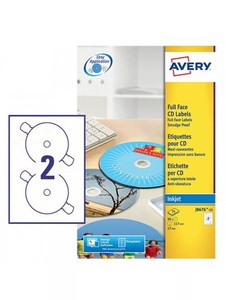 Avery white inkjet cd labels 25 Sheet Packs J8676-25 Full Face quick drying | eBay