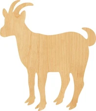 Goat Laser Cut Out Wood Shape Craft Supply - Woodcraft Cutout