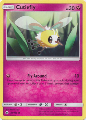 Pokemon Cutiefly - 92/149 - Common NM-Mint Sun & Moon Base Set